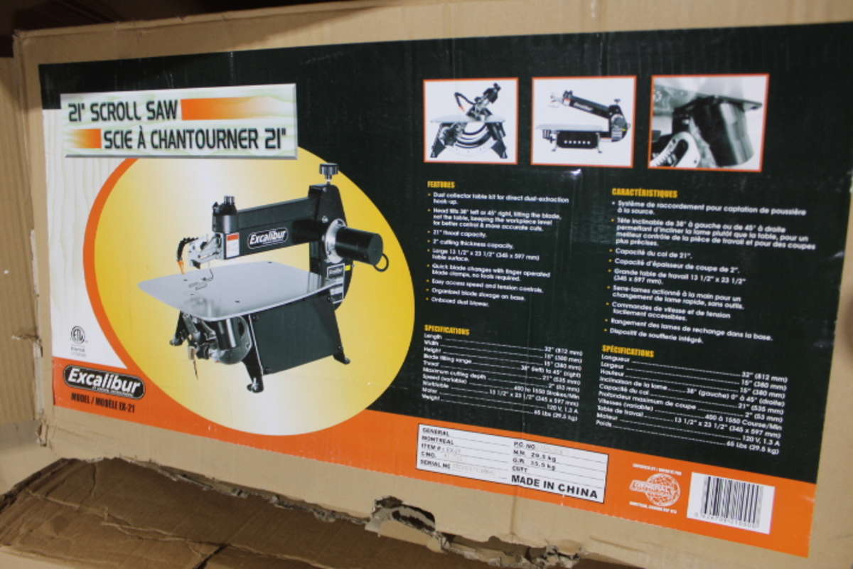 Excalibur 21" 1.3 Amp Tilting Head Scroll Saw EX21 626708210000 eBay