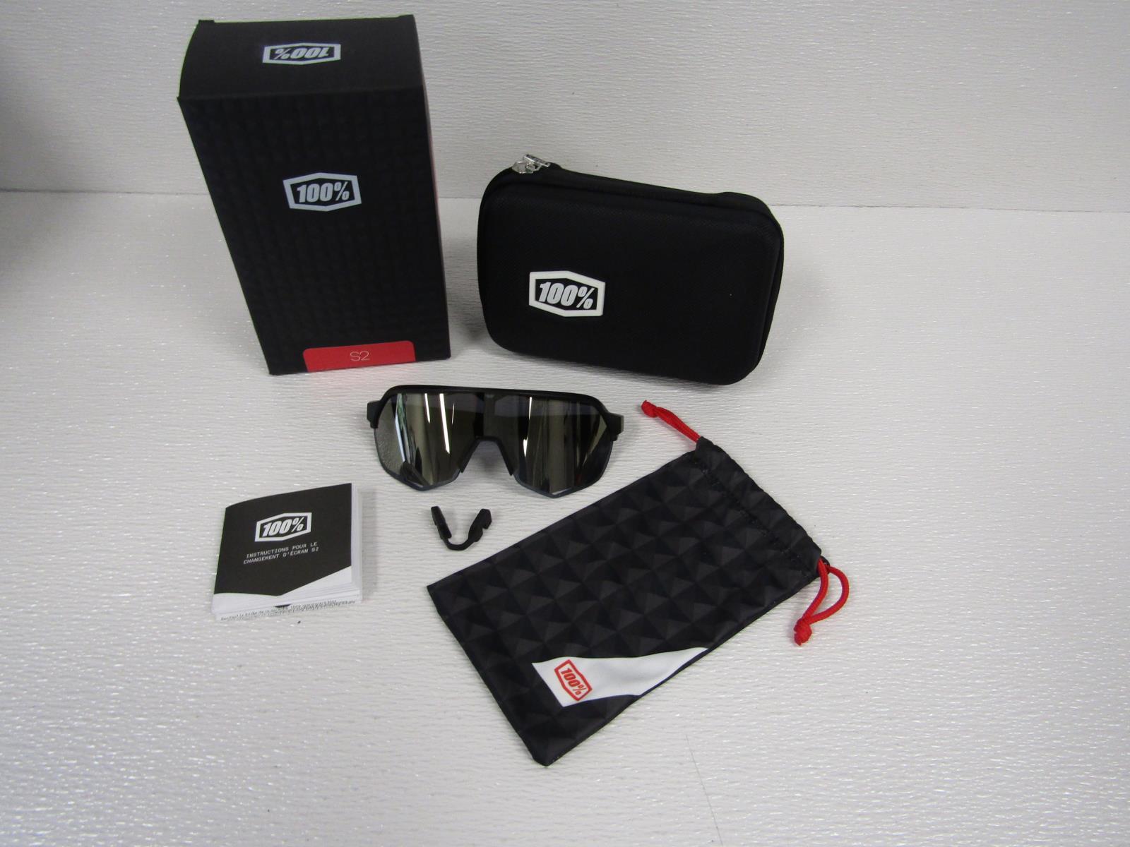 100/% Percent Cycling S2 Sunglasses Flash Gold Lens Matte Black