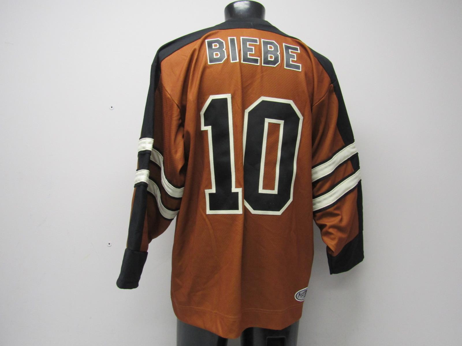 Mad Bros Men's US L 10 Biebe Mystery, Alaska Movie Hockey Jersey Rust