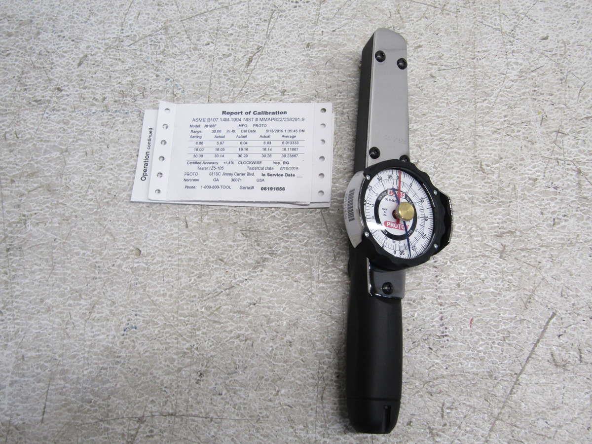 Proto 1/4 in Drive 030 in lbs Dial Torque Wrench J6168F eBay