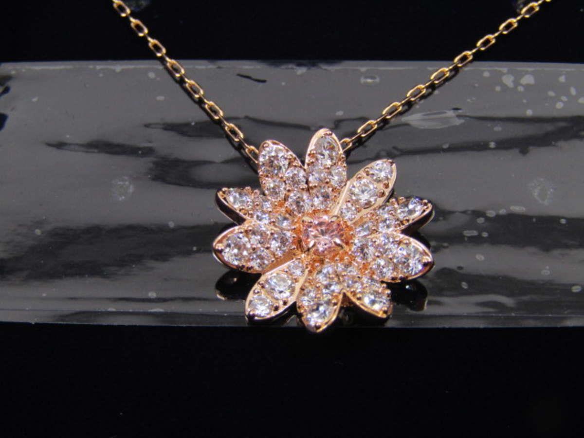 Swarovski Women's Eternal Flower Pendant Necklace Rose Gold Tone ...