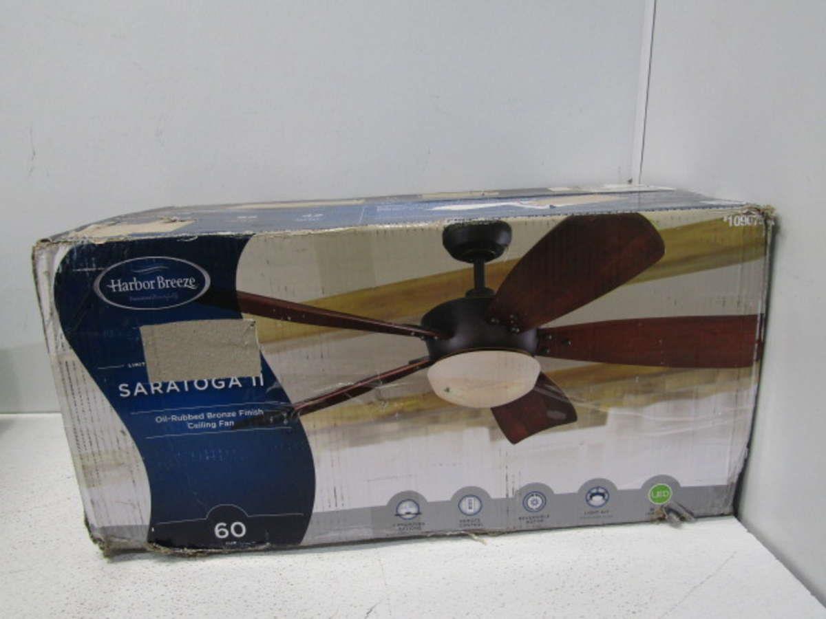 Harbor Breeze Saratoga II 60" OilRubbed Bronze 5Blade LED Ceiling Fan