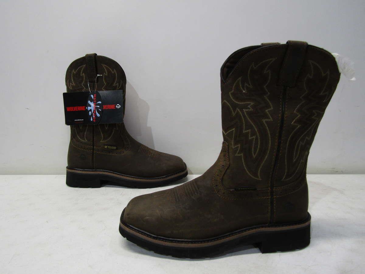 KING USA Texana Western Embroidered Leather Rodeo Rancher Work Boots Square Toe