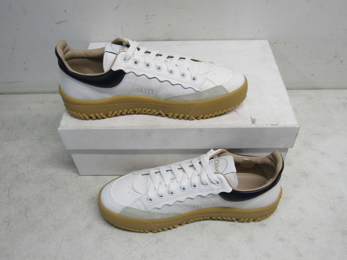 chloe franckie leather sneakers