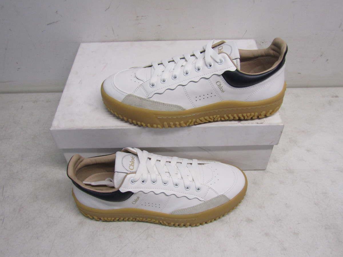 chloe franckie leather sneakers