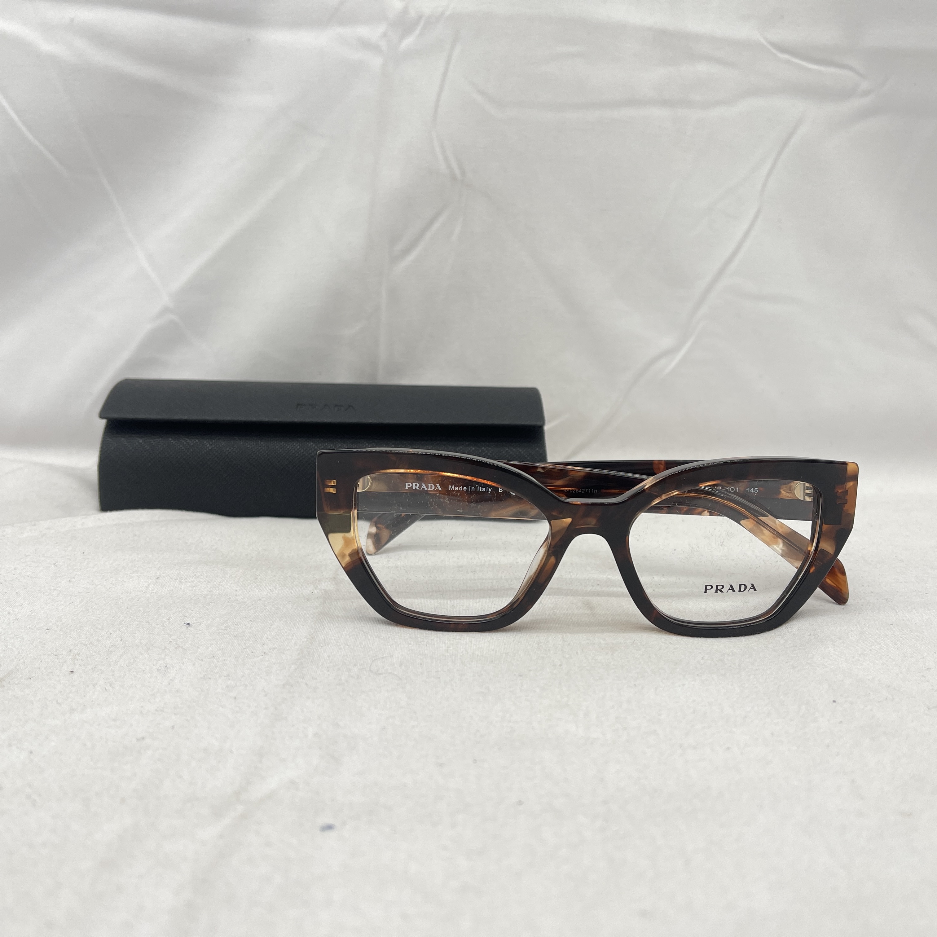 小物 PRADA 3,5/80 cm Prada Womens Geometric Thick Cat Eye Eyeglasses VPRA16