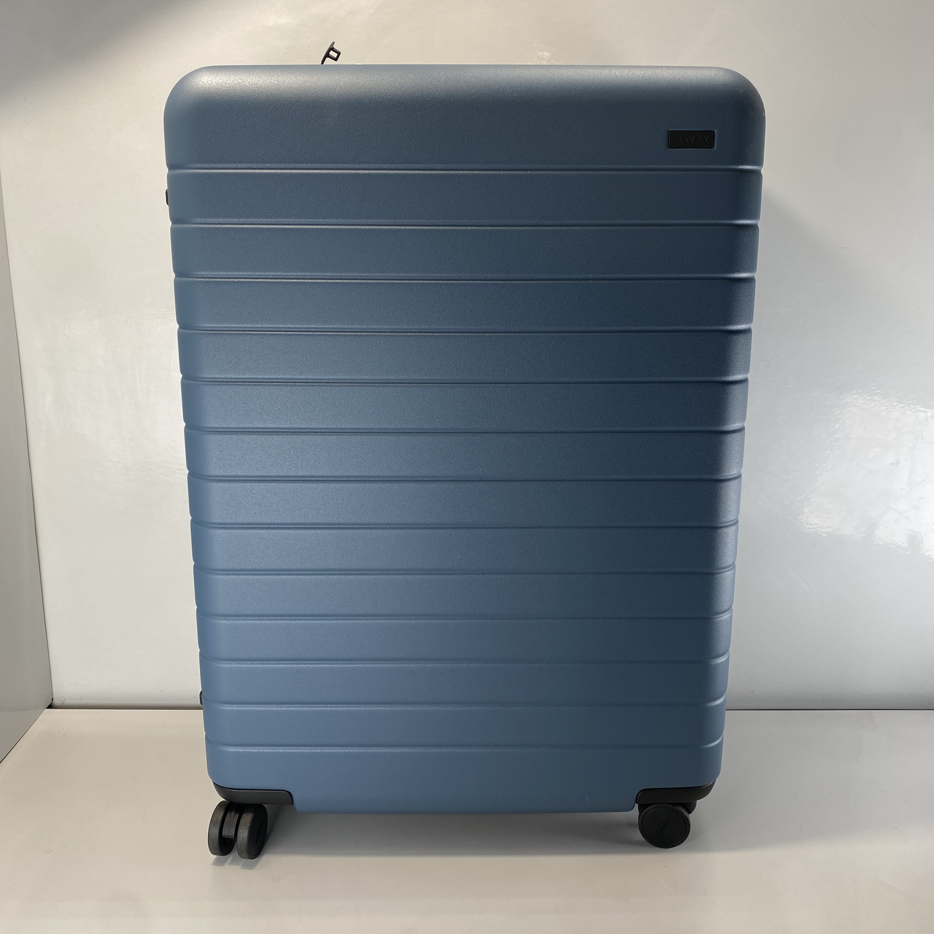 Away The Large Flex Checked Suitcase- Coast Blue Fab!