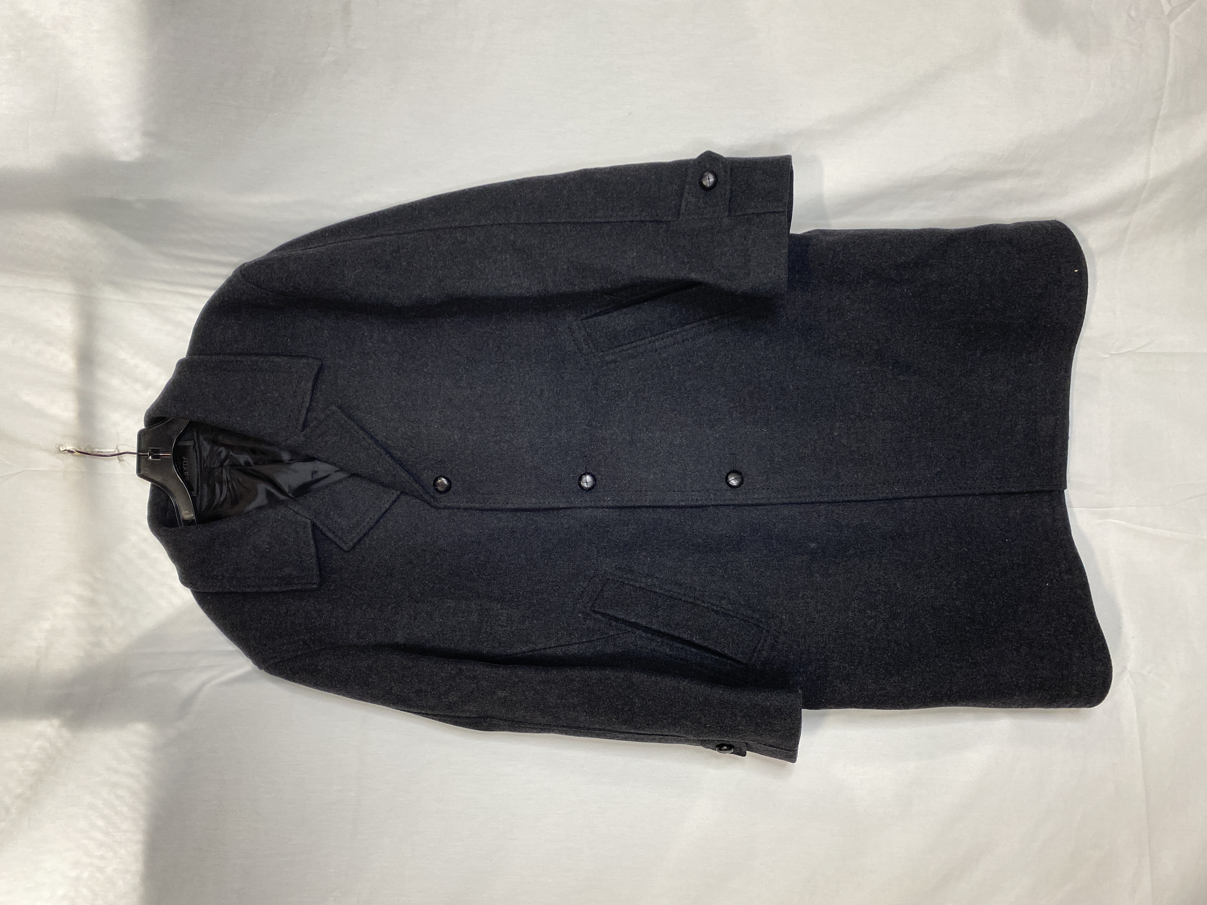 Prada Mens Single Breasted Wool Overcoat Coat Size 40 Slate Grey