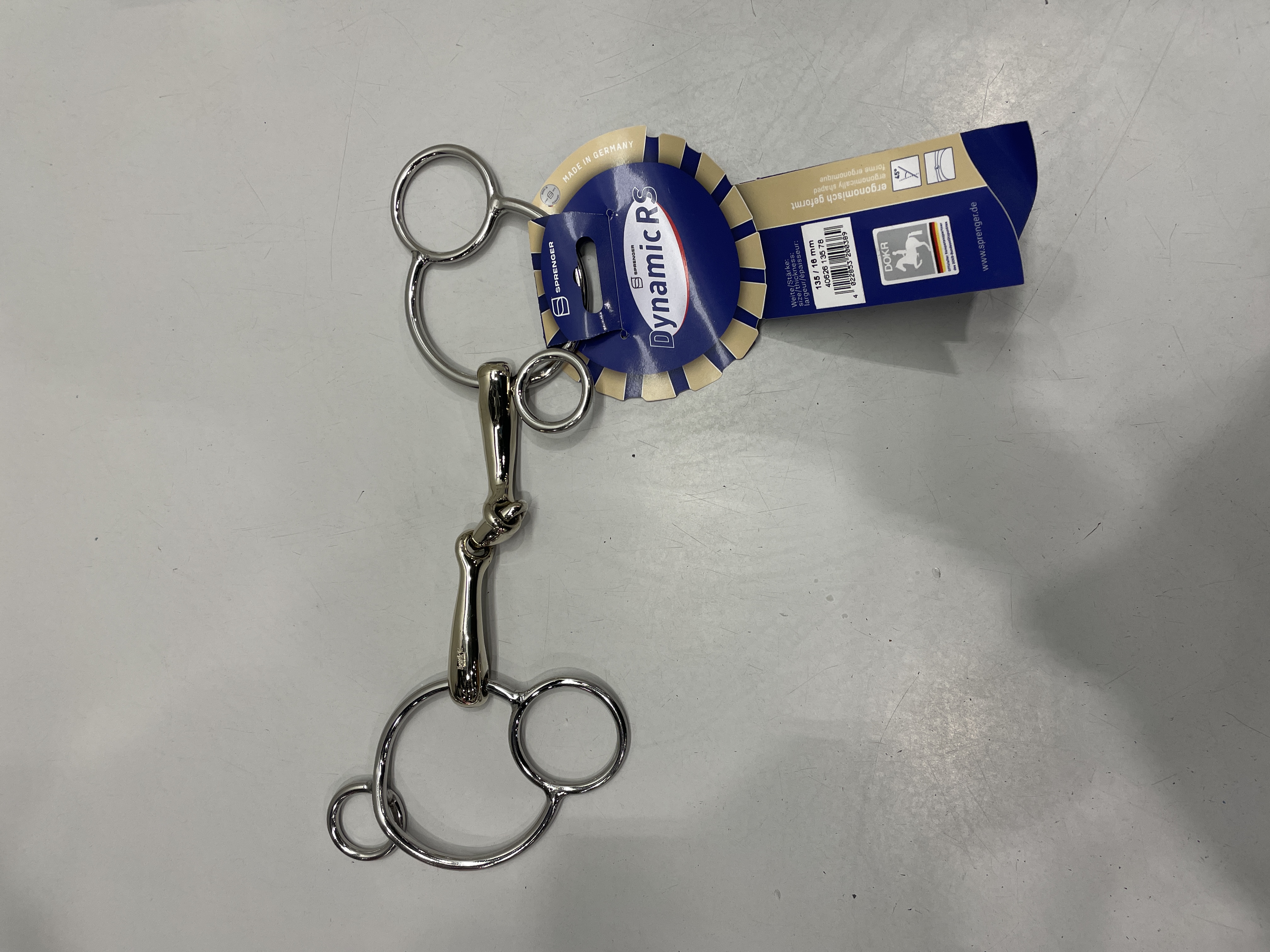 Sprenger Dynamic RS Universal 3-Ring Horse Bit Sensogan Double Broken, 135mm