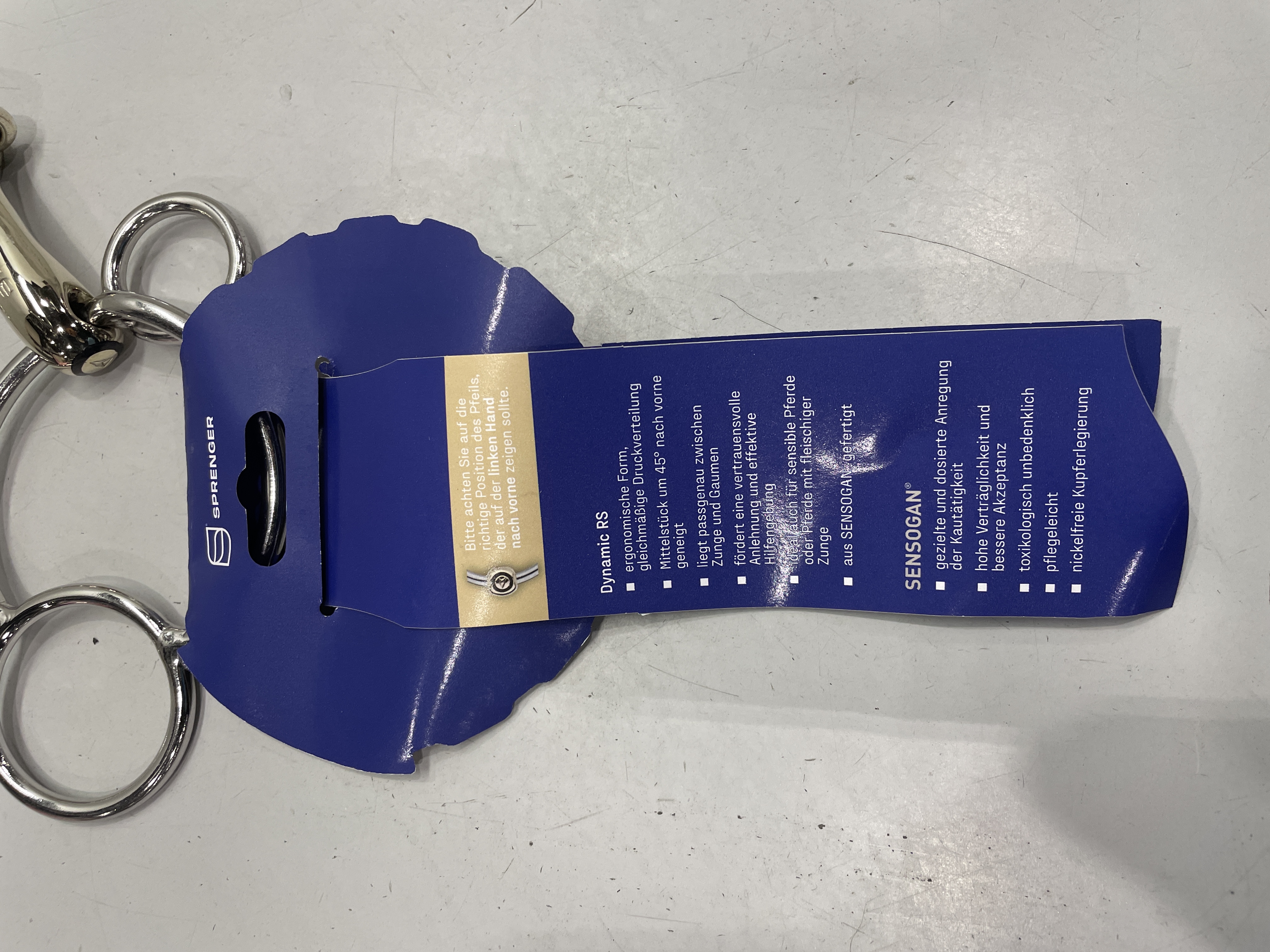 Sprenger Dynamic RS Universal 3-Ring Horse Bit Sensogan Double Broken, 135mm