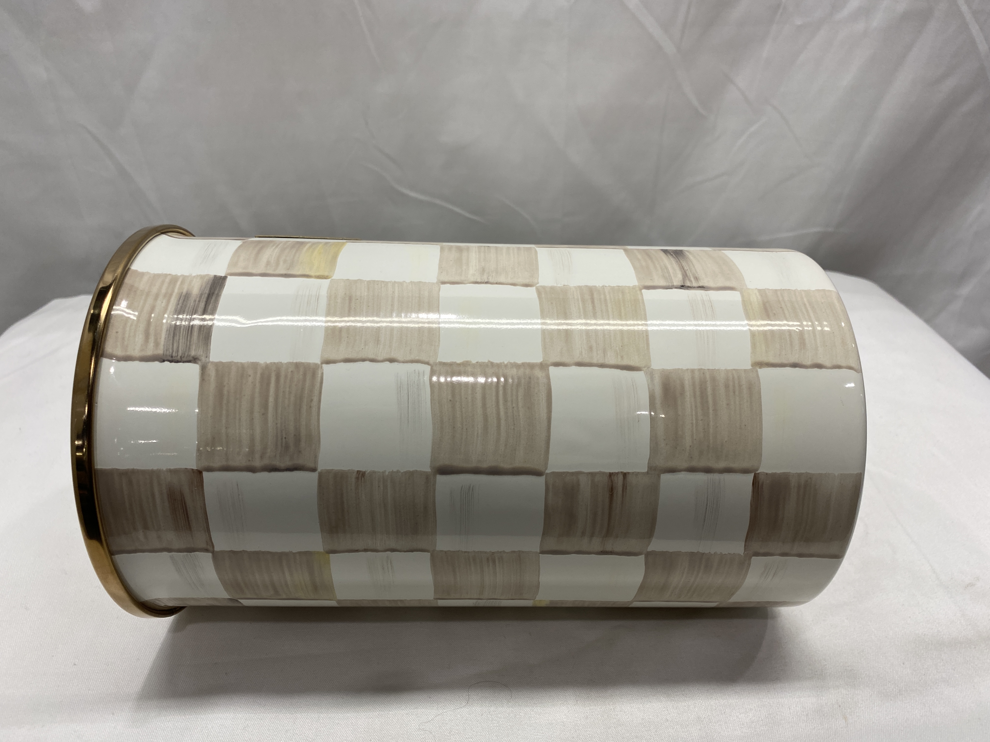MacKenzie-Childs Mocha Check Utensil Holder 89605-840 | eBay
