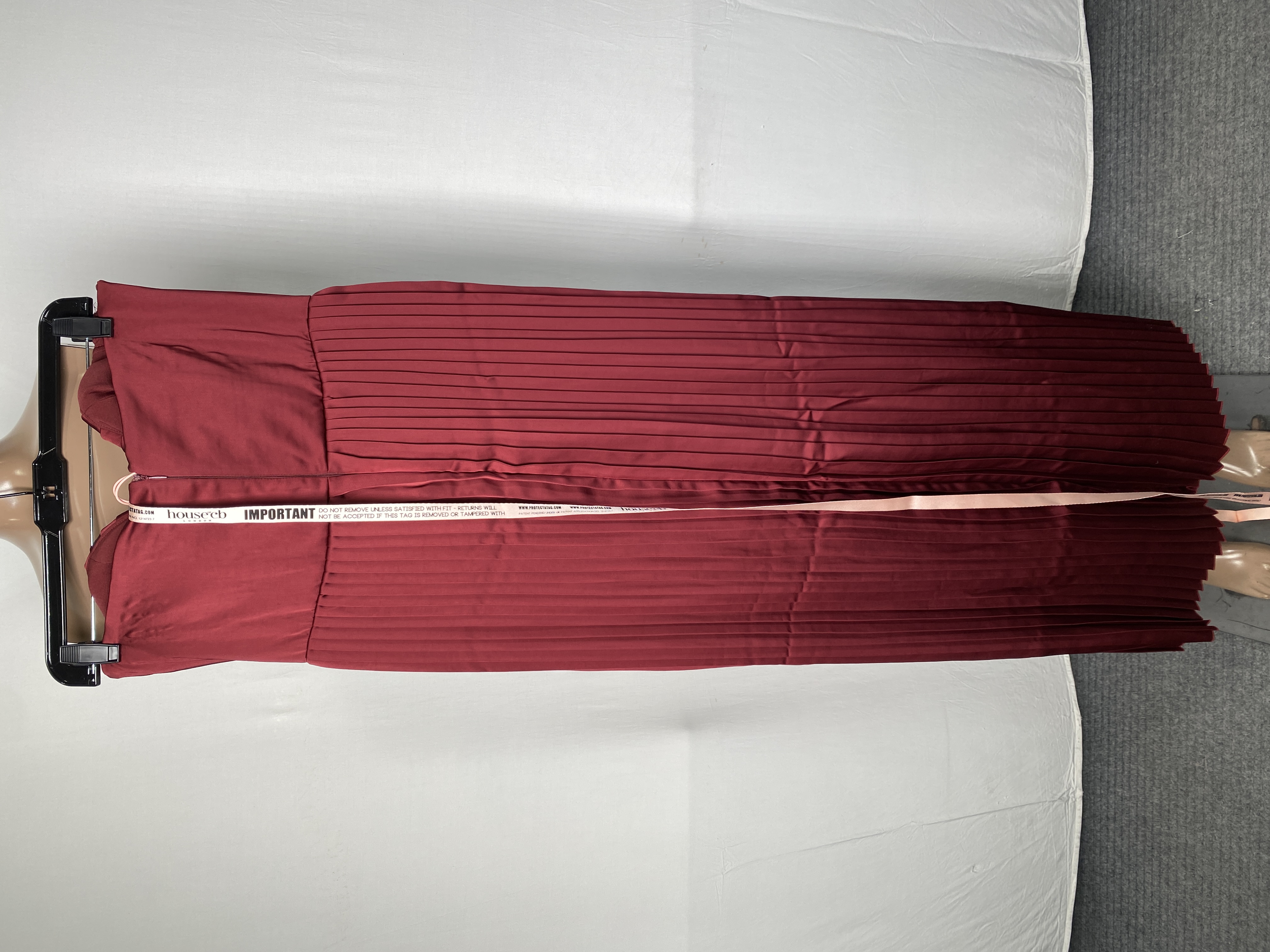 strapless open back dress Pleated Waist Long Sleeve Dress