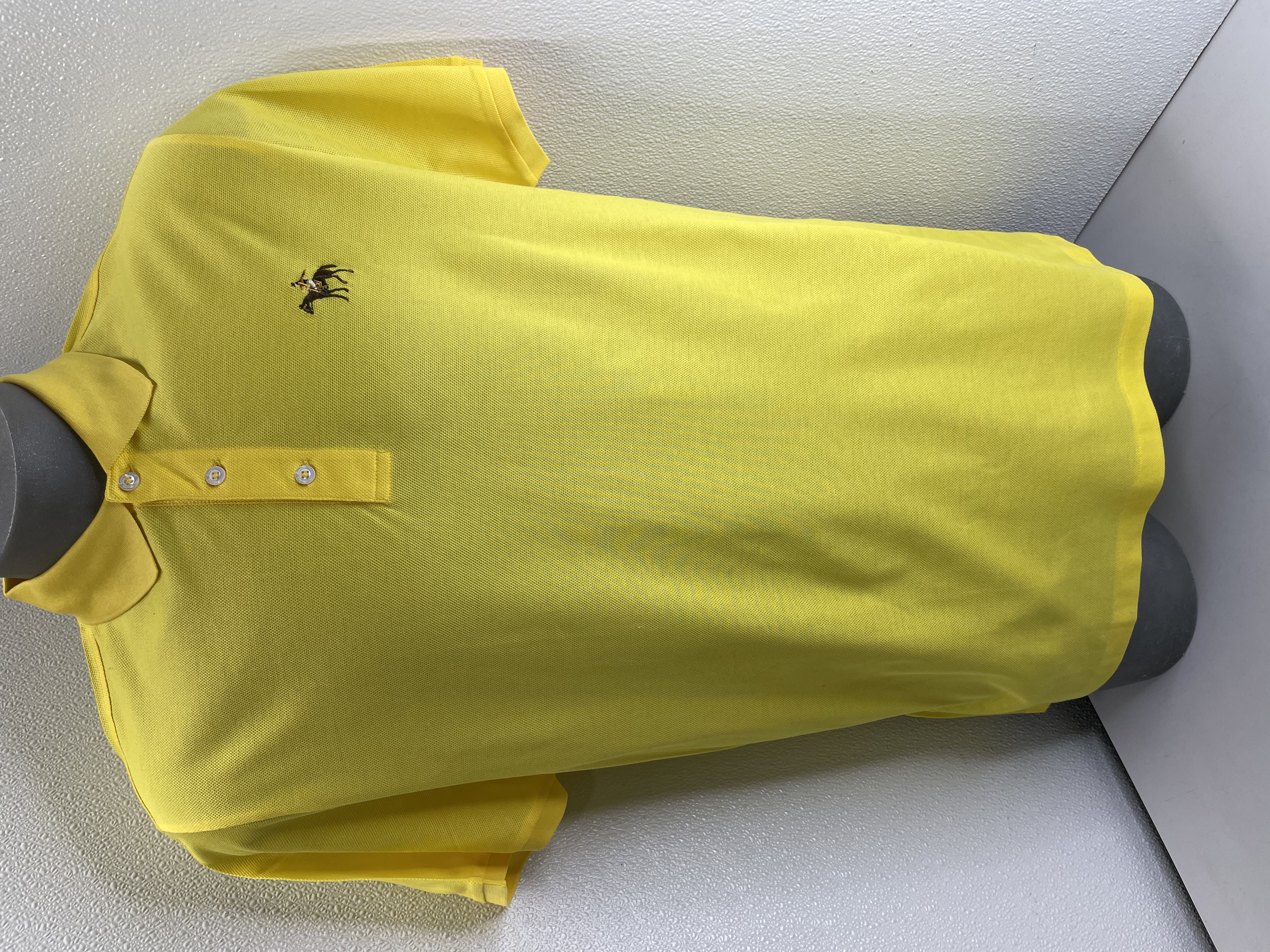 Ralph Lauren Purple Label Mens Polo Lemon Yellow Size L Cotton Pique Embroidered