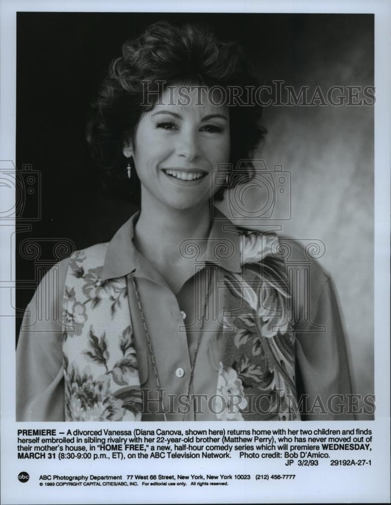 1993 Press Photo Diana Canova, star of the new comedy Homefree ...