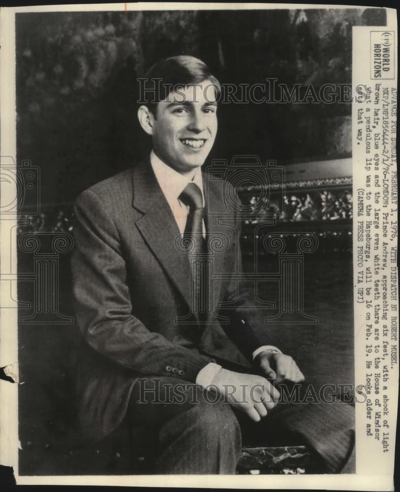 1976 Press Photo Prince Andrew, of the British Royal ...