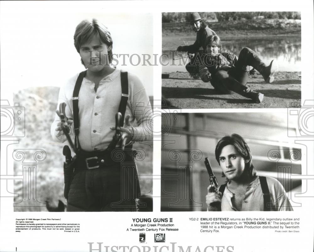 1990 Foto De Prensa Emilio Estevez En Escenas De Young Guns Ii Spp Ebay