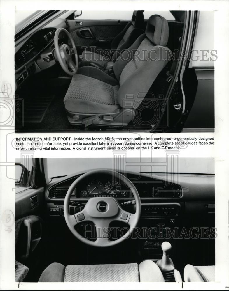1988 Press Photo The 1988 Mazda MX-6 Interior View. - cvp86089 | eBay