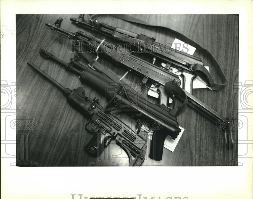 1992 Press Photo Bureau of Alcohol, Tobacco and Firearms' confiscated guns 