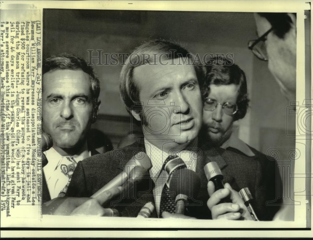 1974 Press Photo William Farr & attorney outside Los Angeles courtroom ...