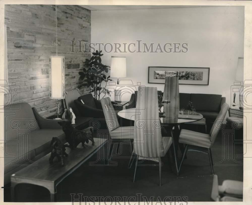 1963 Press Photo Interior Of Modernaire Furniture Company Store
