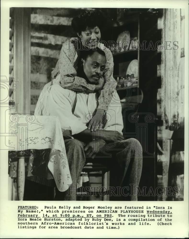 1990 Foto De Prensa Paula Kelly Y Roger Mosley Se Ofrecen En Zora Es Mi Nombre Ebay