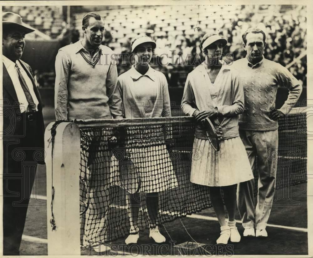 1930 Press Photo Doubles teams at French International Lawn Tennis
