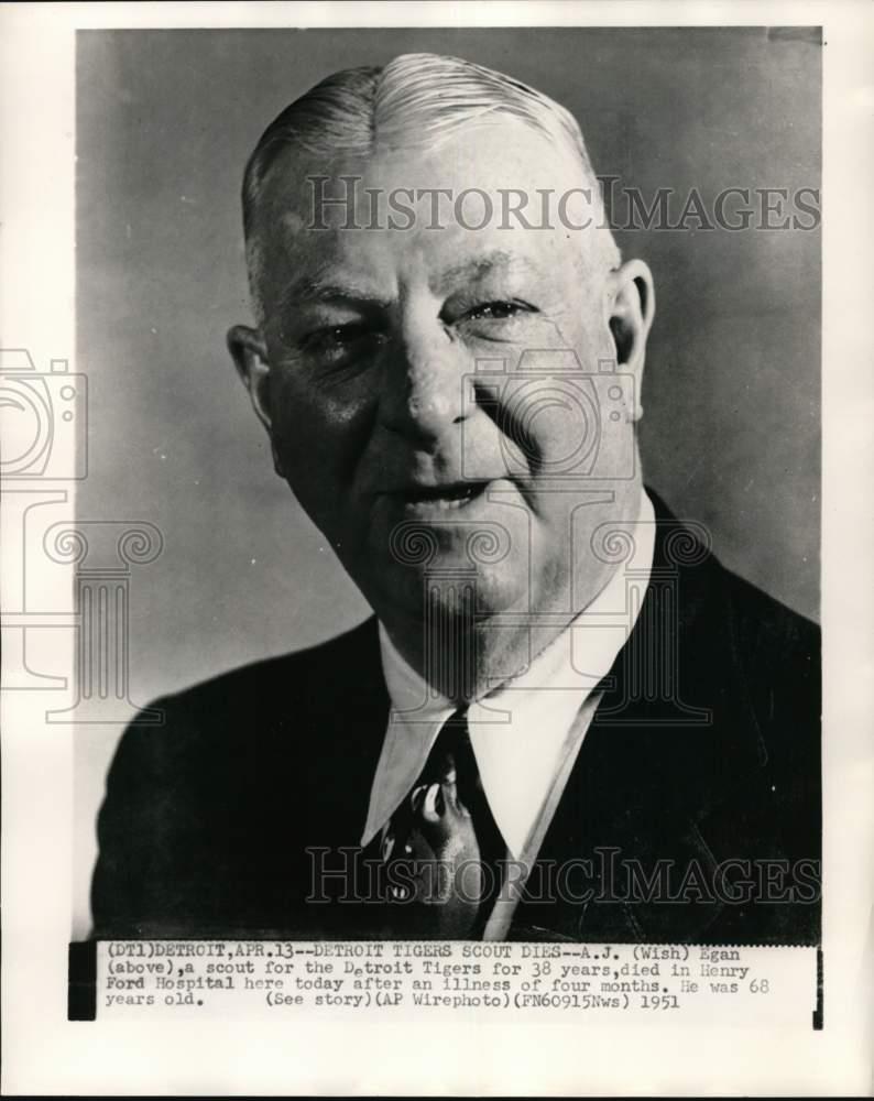 1951 Press Photo Detroit Tigers Baseball Scout A J Wish Egan Pis071 Ebay