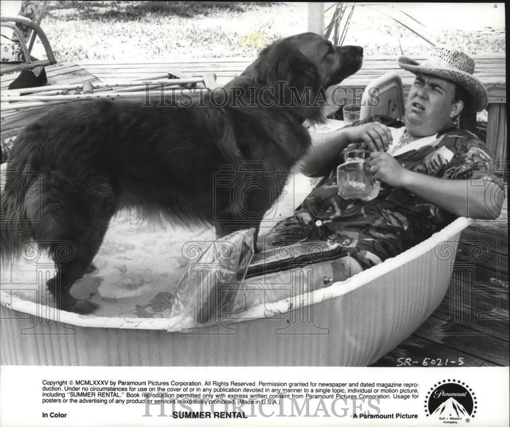 1938 Press Photo Actor John Candy & his dog Archie in 