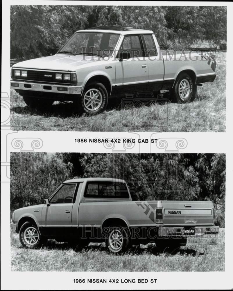 Keisanページ① 1986 Press Photo Nissan 4x2 King Cab ST and Long Bed ST Pick