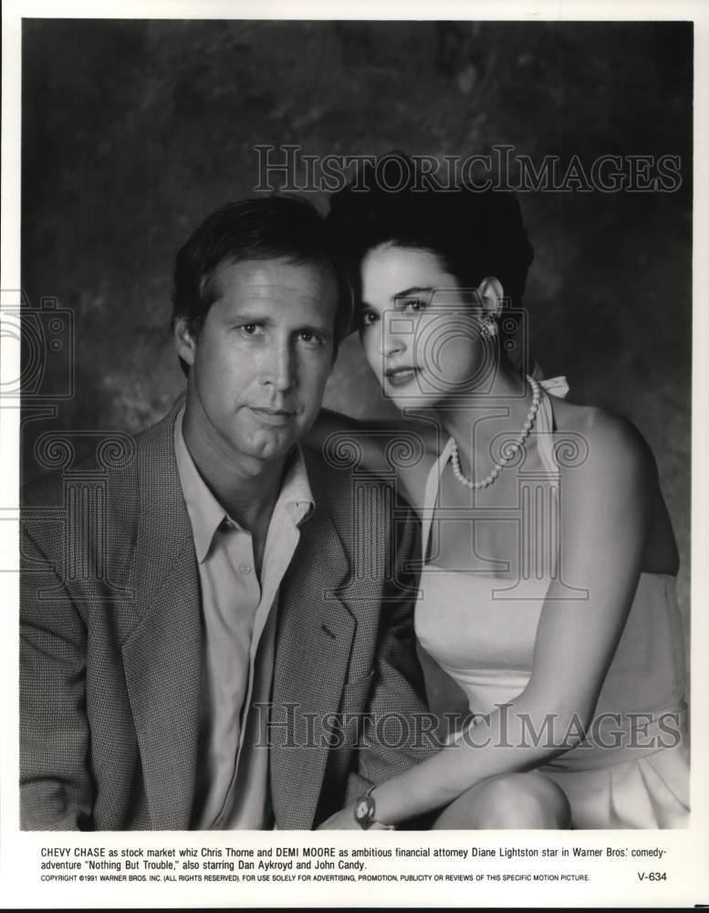 1991 Press Photo Chevy Chase & Demi Moore in "Nothing But Trouble