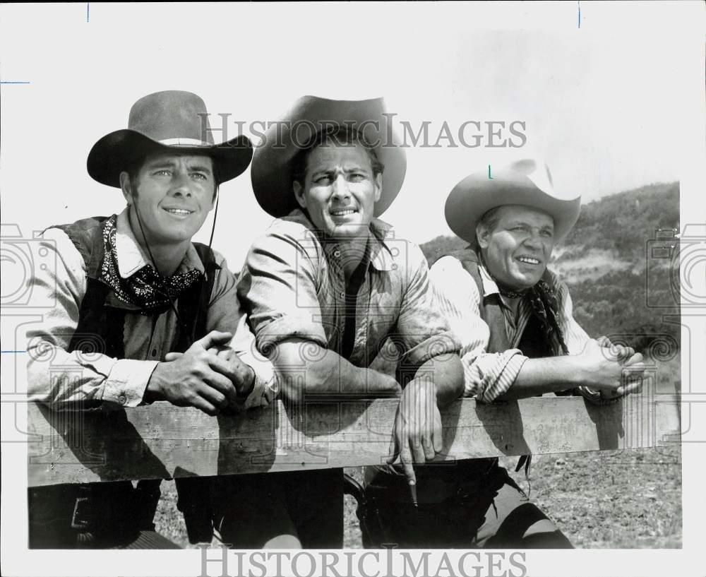 1967 Press Photo Peter Brown, William Smith, Neville Brand