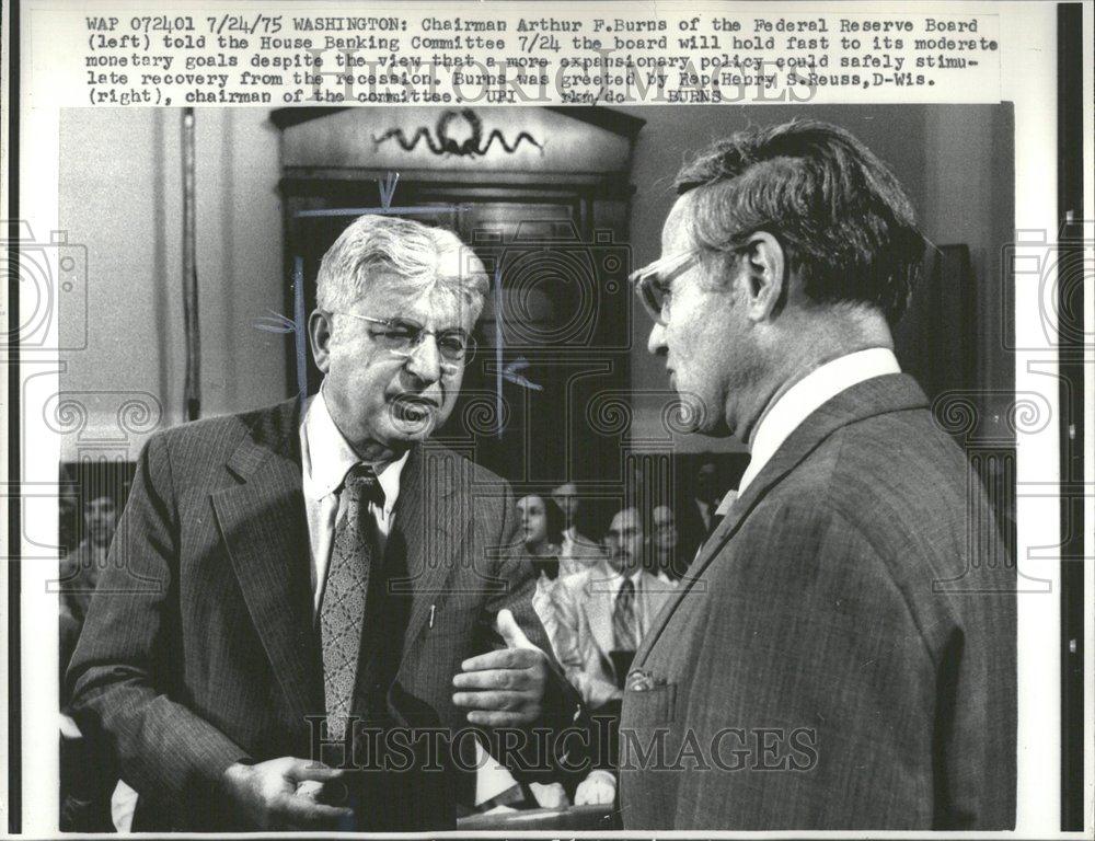 1975 Press Photo Chairman Arthur Burns Federal Reserve - RRV93569 | eBay