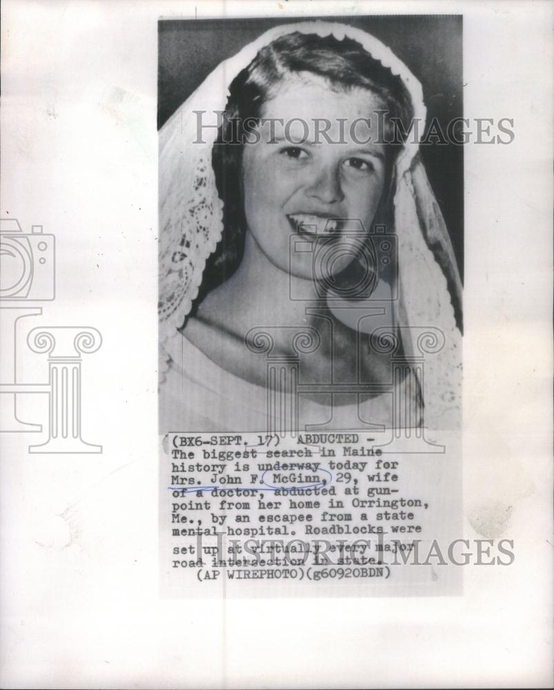 1965 Press Photo Mrs. John F.McGinn Abducted at Gunpoint ...