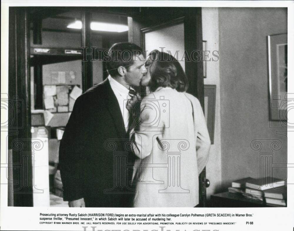 1990 Press Photo Actors Harrison Ford And Greta Scacchi In Presumed
