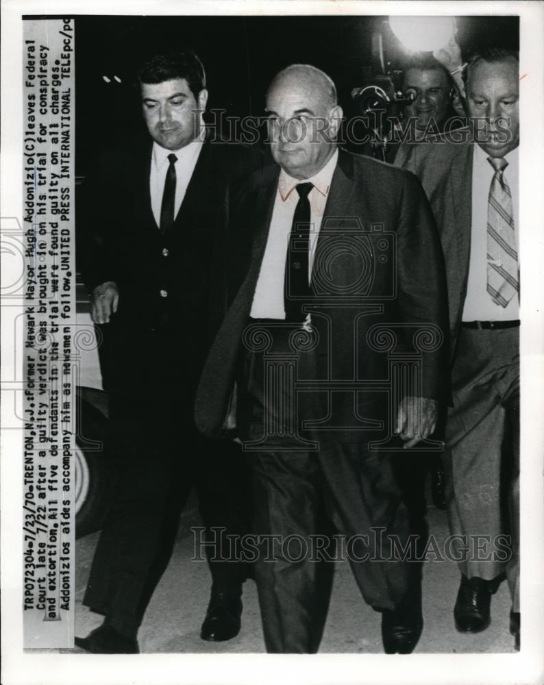 1970 Press Photo Former Newark Mayor Hugh Addonizio, as he leaves ...