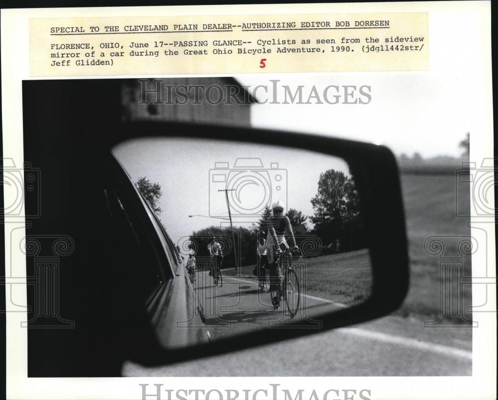 1990 Press Photo Cyclist during the Great Ohio Bicycle