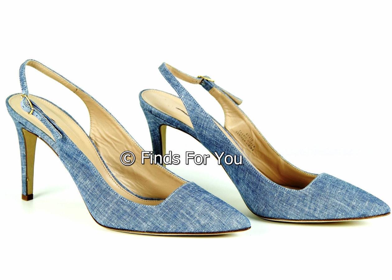 denim slingback shoes