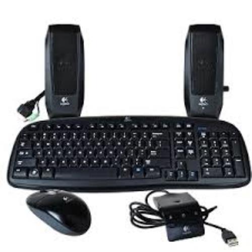 Logitech EX100 Cordless Keyboard Mouse Speaker Combo 920000120