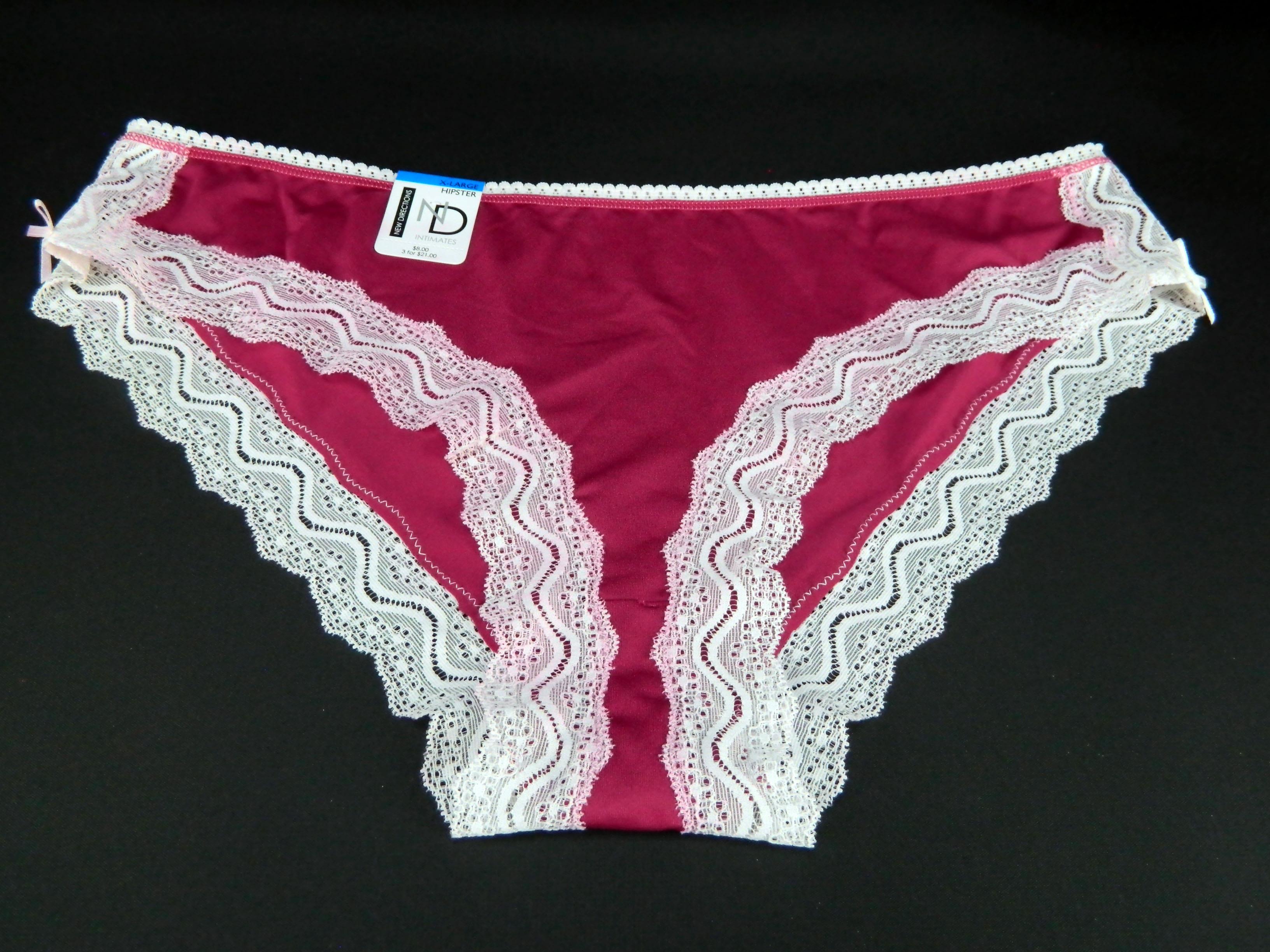 NWTS New Directions Silky Pink Ruby Lace Hipster Panties Extra Large XL