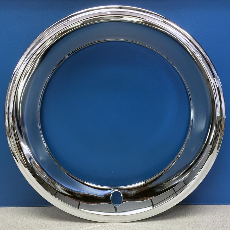15" Stepped Edge 2 3/8" Chrome Stainless Steel 15x7 Wheel Trim Beauty