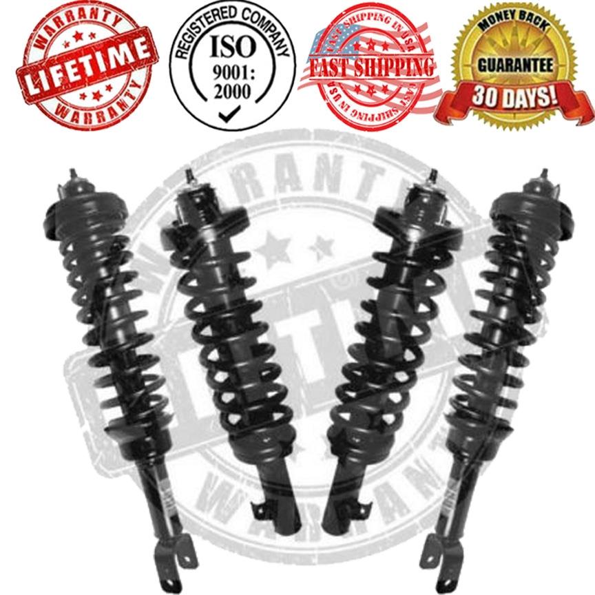 Front & Rear Complete Strut Shock & Coil Spring Assembly Quick 4pc Kit