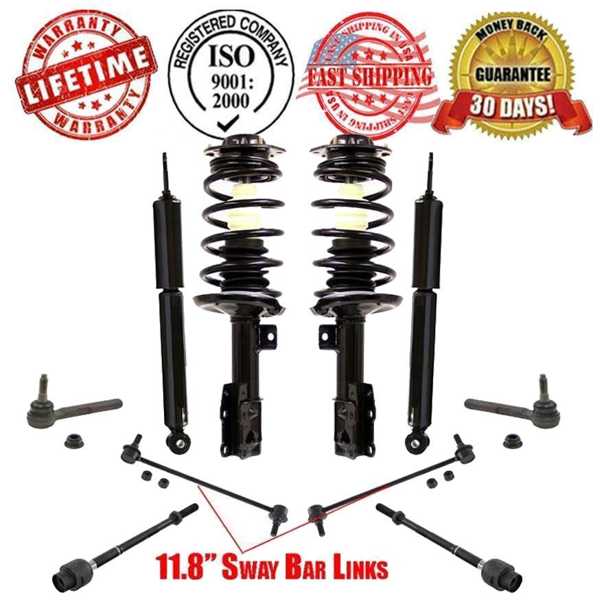 Fits 20082010 Chevrolet Malibu Front Complete Struts Rear Shocks Tie