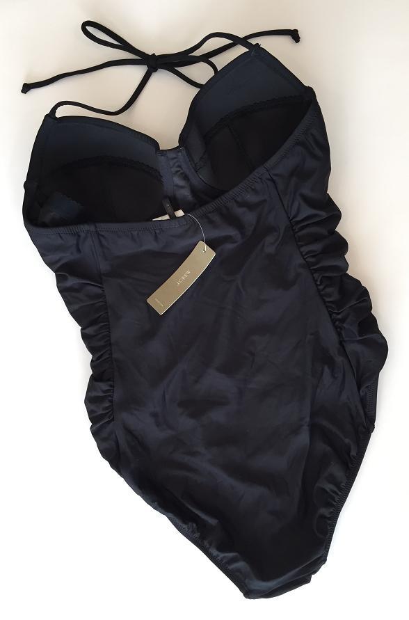 NEW JCrew $110 Halter Underwire One-Piece Swimsuit Size 6 Black C4344