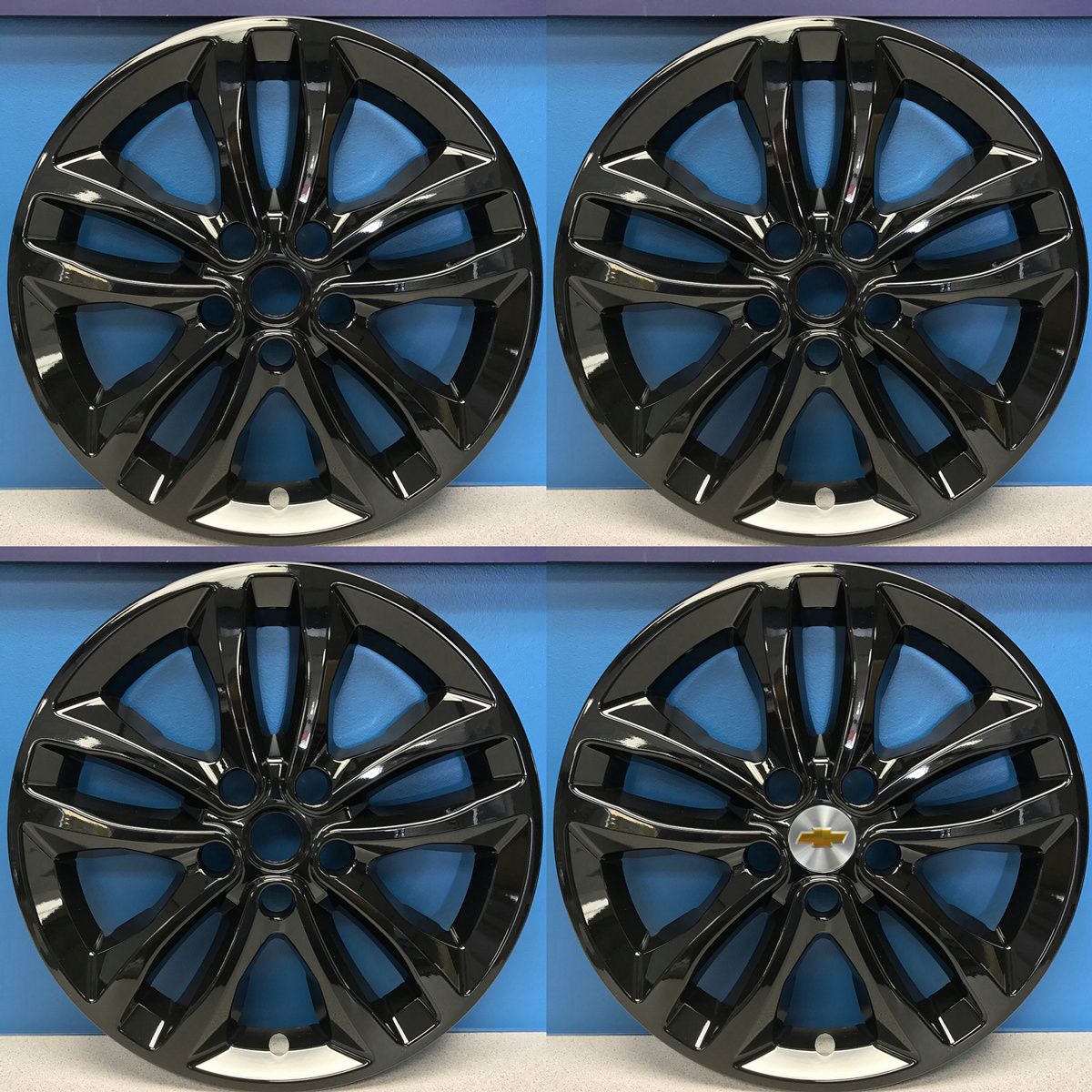 20162018 Chevrolet Malibu LT / Hybrid 17" Gloss Black Wheel Skins 7571