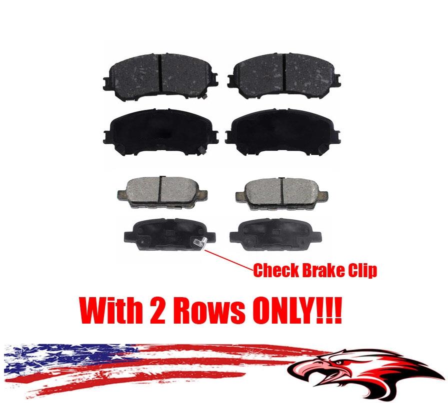 Front & Rear Ceramic Brake Pads for Nissan Rogue 20142016 with 2 Seat Rows ONLY eBay