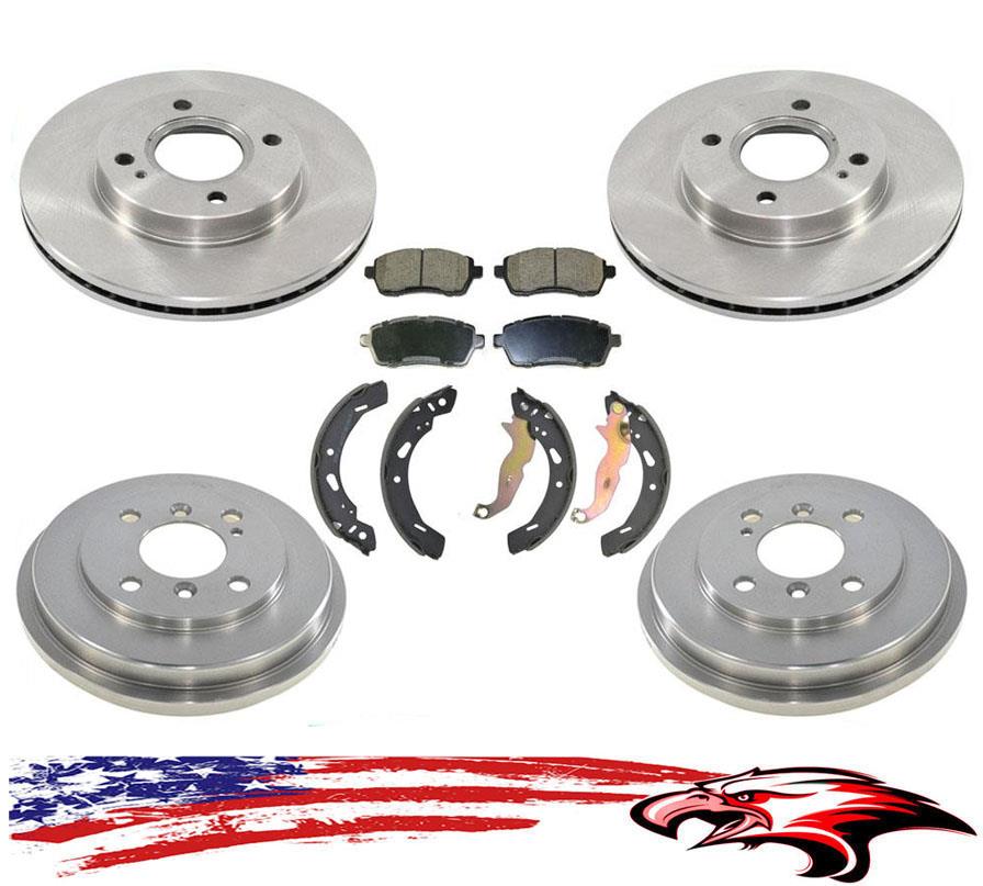2014 2015 For Ford Fiesta Front Disc Brake Rotors and Pads Model w//R-Drums