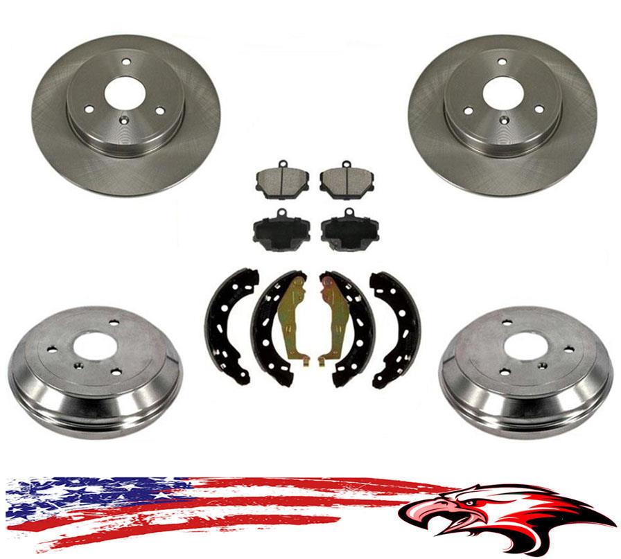 Bremsenset Für Smart ForTwo 2005-2015 – 2 Scheiben Vorne + 2 Trommeln + 4 Beläge + 2 Schuhe – APM