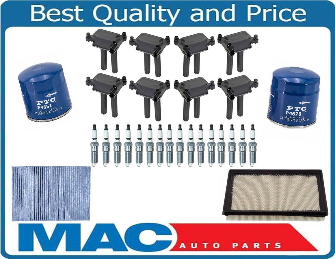 8 New Ignition Coil with Boots Plugs & Filters fits for Chrysler 300C 5