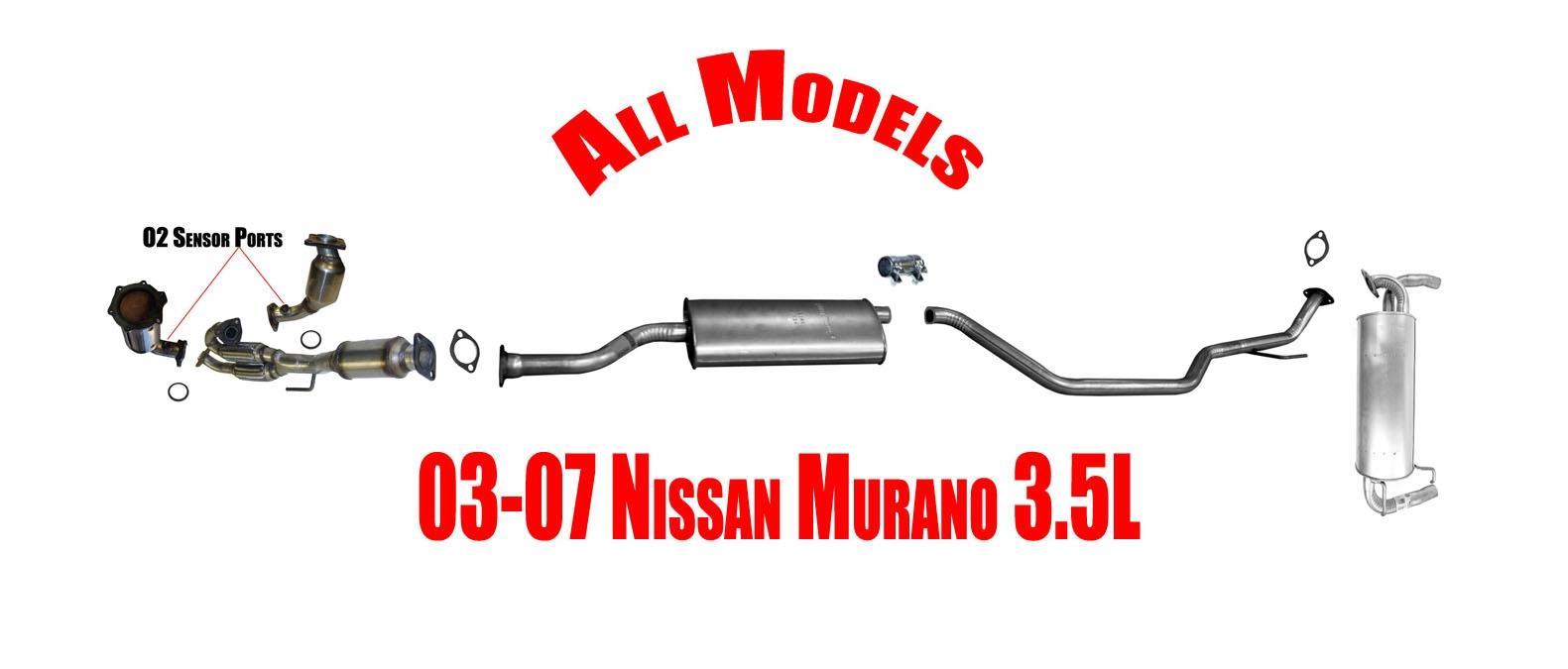 Front & Rear Converters Complete Exhaust System for Nissan Murano 0307