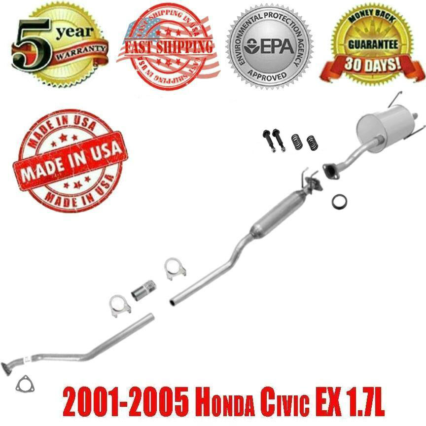 New Exhaust Pipe Resonator Muffler for Honda Civic 1.7L 2 Door Coupe LX